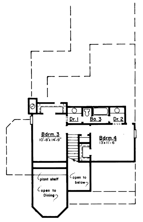 Home Plan - Victorian Floor Plan - Upper Floor Plan #37-234