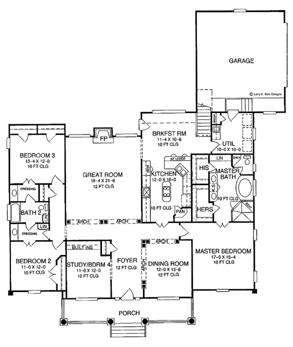 Architectural House Design - Country Floor Plan - Main Floor Plan #952-135