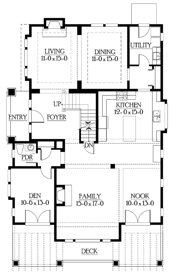 House Design - Craftsman Floor Plan - Main Floor Plan #132-236