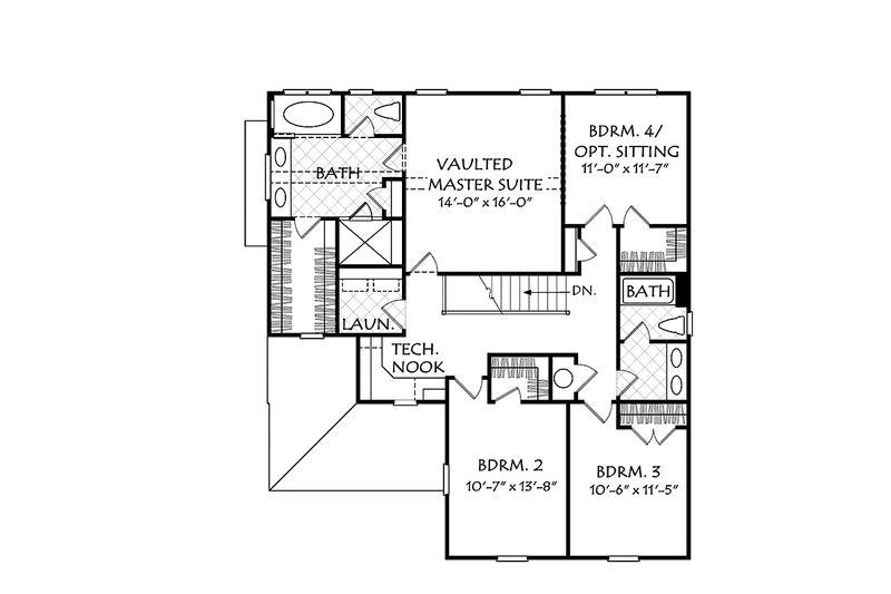 Home Plan - Floor Plan - Upper Floor for Country House Plan #927-948 - 4 bed, 2.5 bath