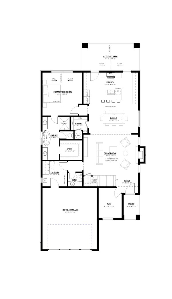 House Blueprint - European Floor Plan - Main Floor Plan #1114-28