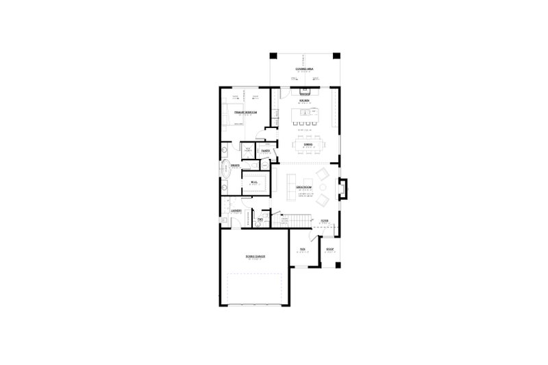 Home Plan - Floor Plan - Main Floor for European House Plan #1114-28 - 3 bed, 2.5 bath