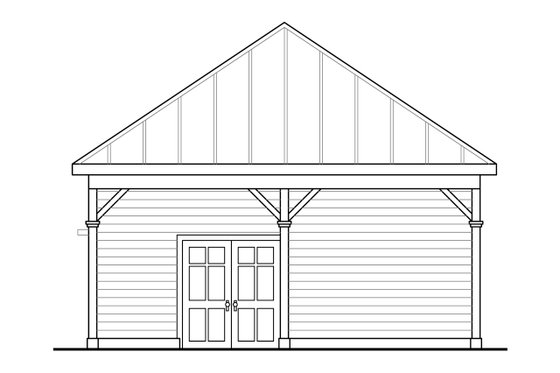 Exterior - Rear Elevation for Cottage House Plan #124-998, 0 bath