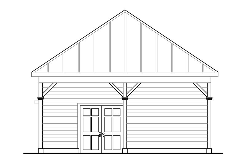 Architectural House Design - Exterior - Rear Elevation for Cottage House Plan #124-998, 0 bath