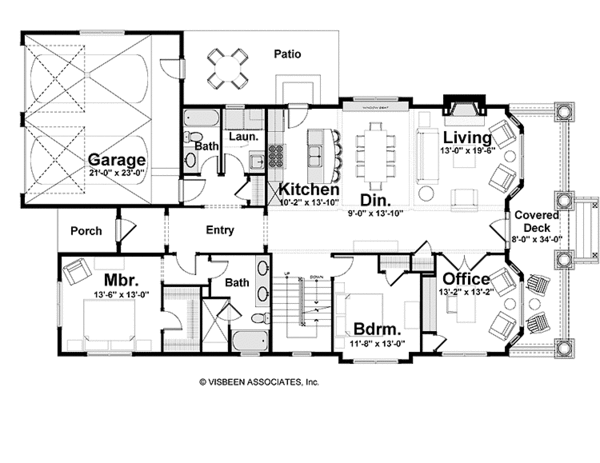 Colonial Floor Plan - Main Floor Plan #928-241