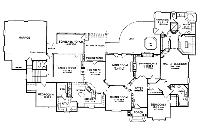 Dream House Plan - Floor Plan - Main Floor for Country House Plan #952-78 - 5 bed, 4 bath