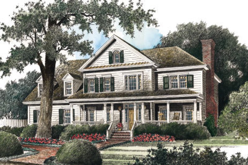 Architectural House Design - Country Exterior - Front Elevation Plan #429-24