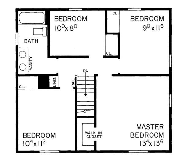 Dream House Plan - Country Floor Plan - Upper Floor Plan #72-514