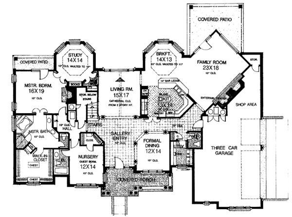 House Blueprint - Traditional Floor Plan - Main Floor Plan #310-1152