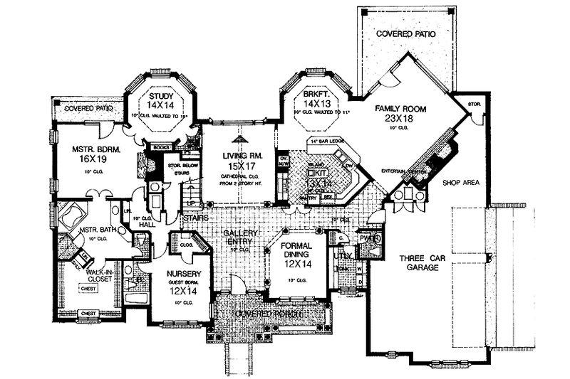 Dream House Plan - Floor Plan - Main Floor for Traditional House Plan #310-1152 - 4 bed, 3.5 bath
