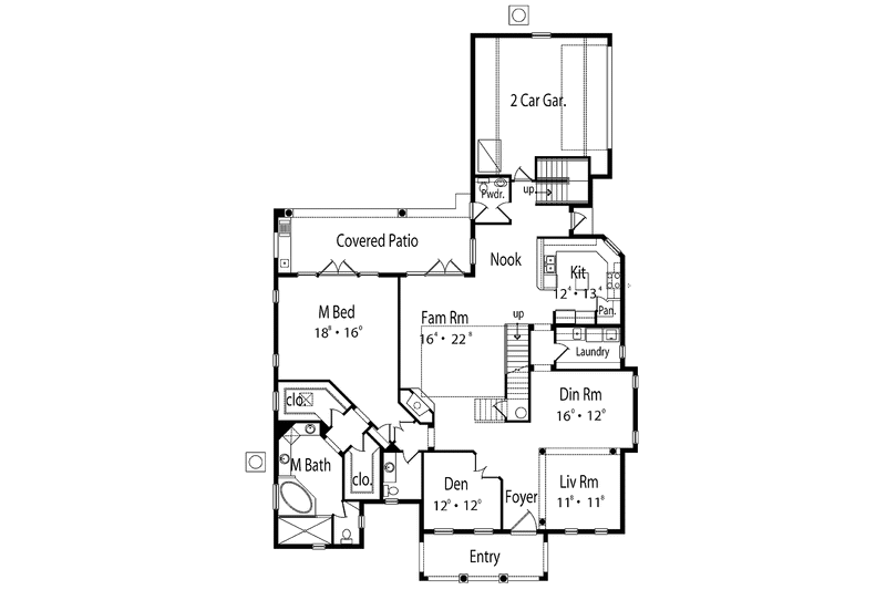 Home Plan - Floor Plan - Main Floor for Mediterranean House Plan #417-755 - 4 bed, 3 bath