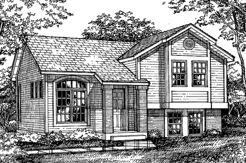 House Blueprint - Contemporary Exterior - Front Elevation Plan #320-553