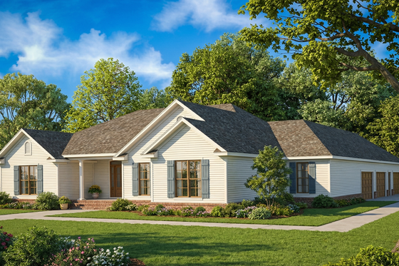 Exterior - Front Elevation 3 for Traditional House Plan #17-175 - 3 bed, 2.5 bath