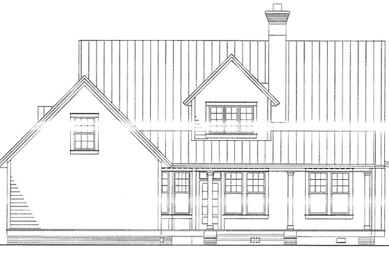 Exterior - Rear Elevation for Country House Plan #929-360 - 3 bed, 2.5 bath
