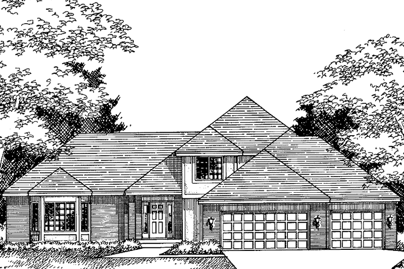 Architectural House Design - Exterior - Front Elevation 3 for Mediterranean House Plan #51-933 - 3 bed, 3 bath