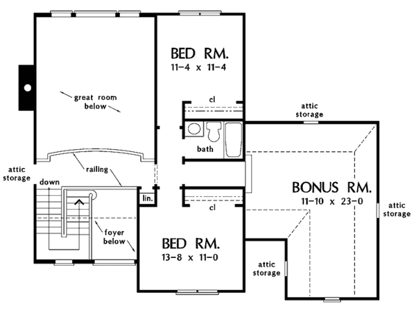 Home Plan - Traditional Floor Plan - Upper Floor Plan #929-782