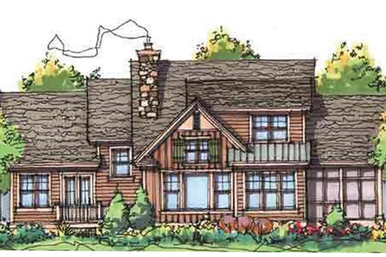 Exterior - Rear Elevation 2 for Craftsman House Plan #929-933 - 3 bed, 3 bath