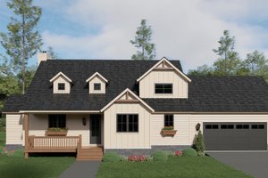 House Blueprint - Country Exterior - Front Elevation Plan #932-1369