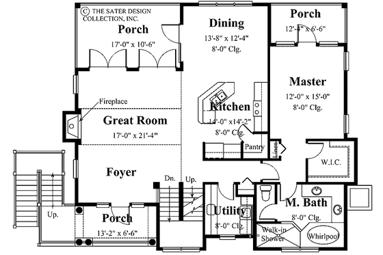 Floor Plan - Main Floor for Mediterranean House Plan #930-155 - 3 bed, 2 bath