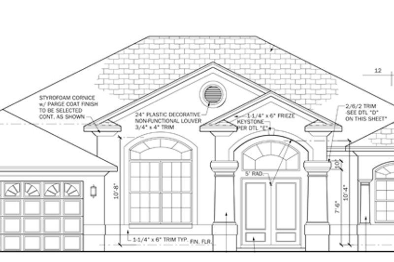 Home Plan - Exterior - Front Elevation 4 for Mediterranean House Plan #1058-41 - 3 bed, 2 bath