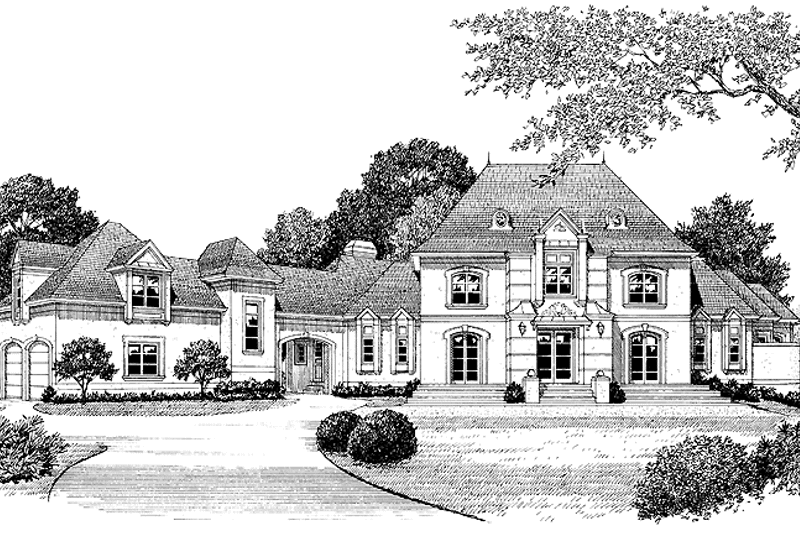 Dream House Plan - Exterior - Front Elevation 3 for European House Plan #453-318 - 4 bed, 5.5 bath