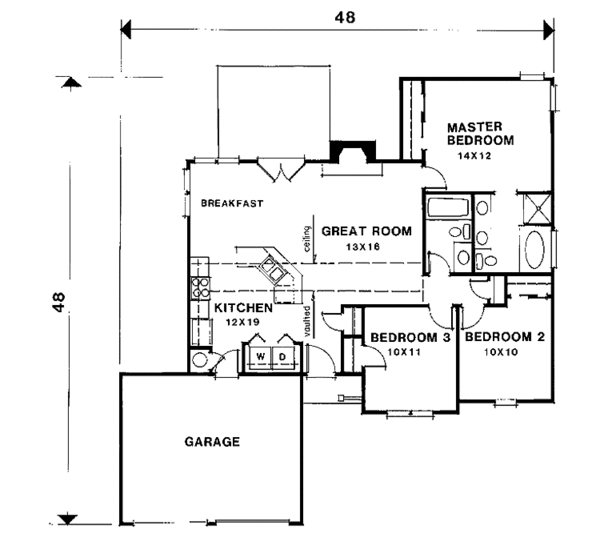 Dream House Plan - Colonial Floor Plan - Main Floor Plan #129-164