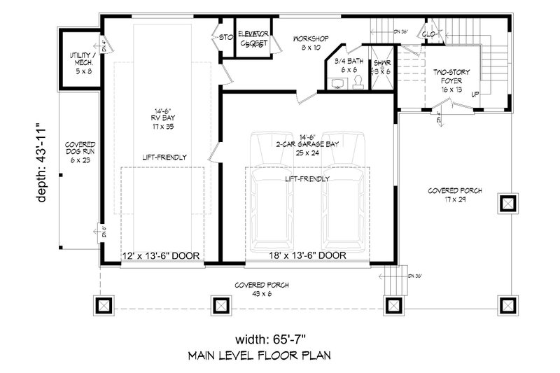Dream House Plan - Floor Plan - Main Floor for Modern House Plan #932-495 - 2 bed, 3 bath