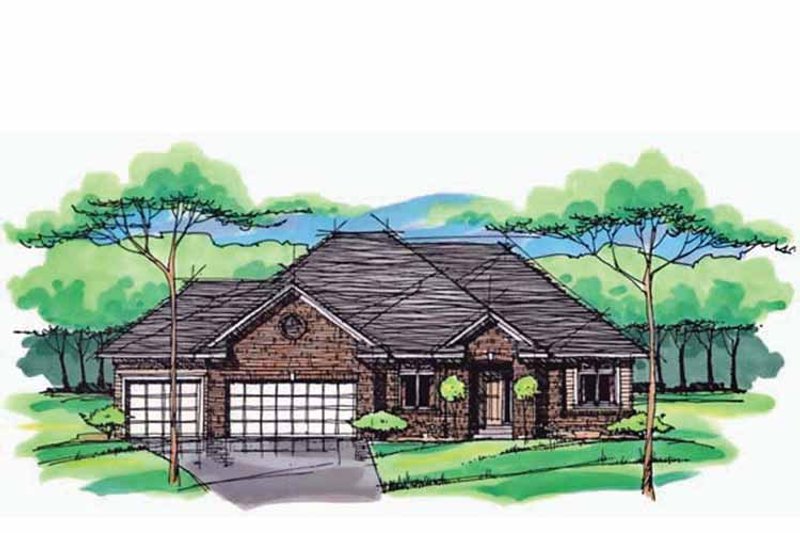 Home Plan - Exterior - Front Elevation 3 for European House Plan #51-973 - 3 bed, 2.5 bath