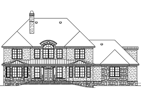 Exterior - Rear Elevation for Country House Plan #929-678 - 5 bed, 4.5 bath