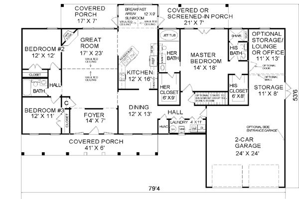 Architectural House Design - Farmhouse Floor Plan - Main Floor Plan #21-107