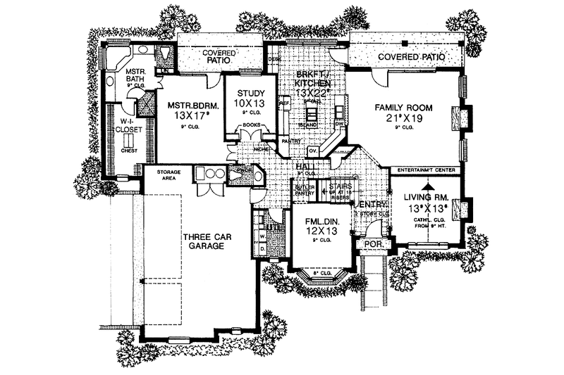 Dream House Plan - Floor Plan - Main Floor for Colonial House Plan #310-1164 - 4 bed, 3.5 bath