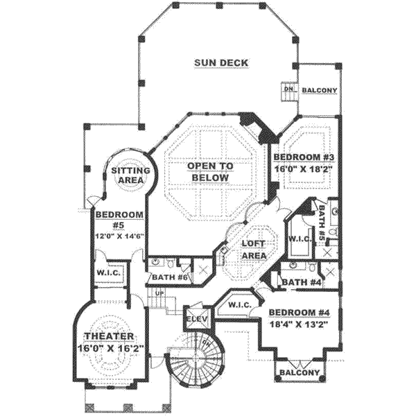 European Floor Plan - Upper Floor Plan #27-276