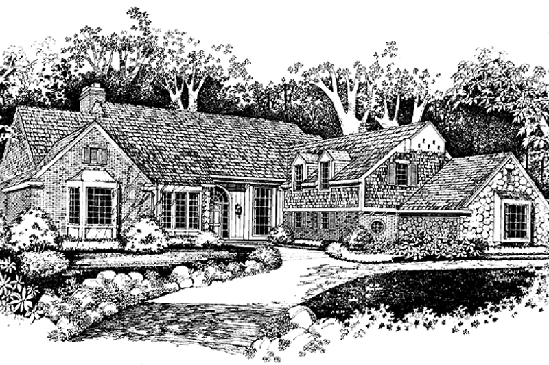 House Blueprint - Country Exterior - Front Elevation Plan #72-883