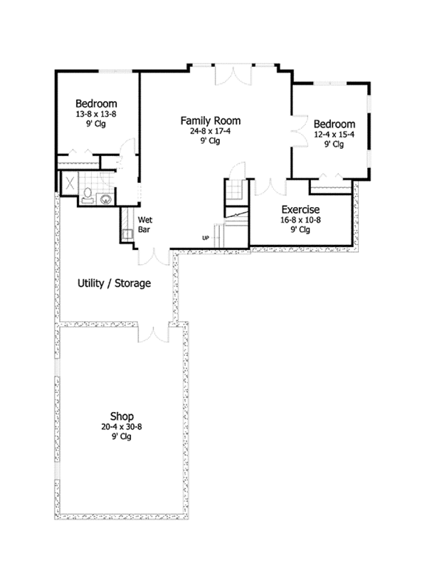 House Plan Design - Ranch Floor Plan - Lower Floor Plan #51-1060
