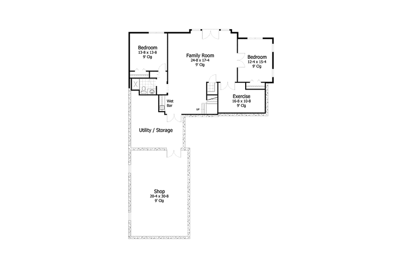 Home Plan - Floor Plan - Lower Floor for Ranch House Plan #51-1060 - 3 bed, 2.5 bath