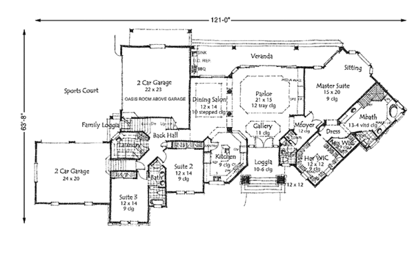 Home Plan - Traditional Floor Plan - Main Floor Plan #1007-14