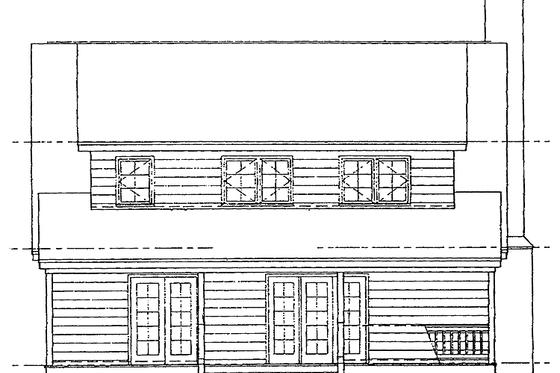 Exterior - Rear Elevation for Country House Plan #929-115 - 3 bed, 2 bath