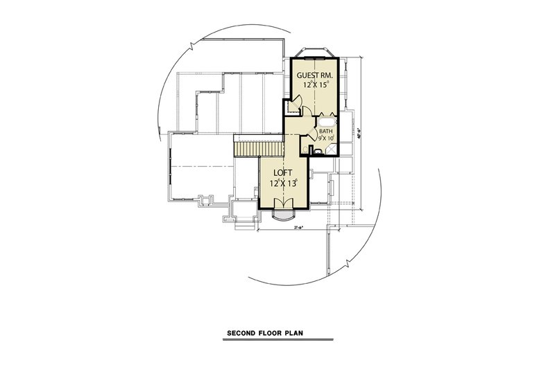 House Design - Floor Plan - Upper Floor for Cottage House Plan #1070-213 - 2 bed, 2.5 bath