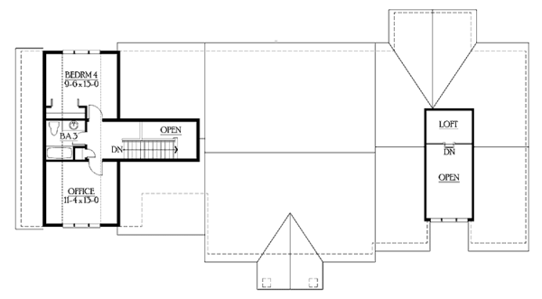 Home Plan - Craftsman Floor Plan - Upper Floor Plan #132-344