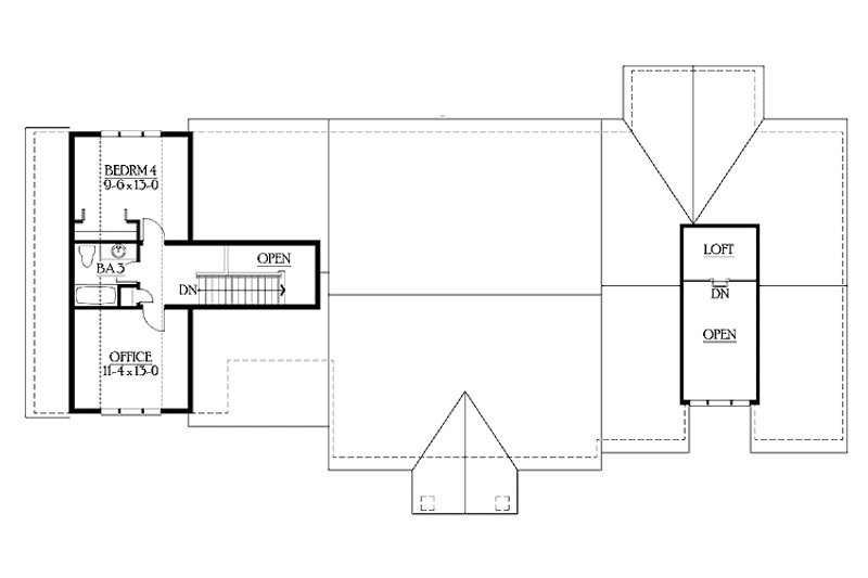 Dream House Plan - Floor Plan - Upper Floor for Craftsman House Plan #132-344 - 4 bed, 3.5 bath