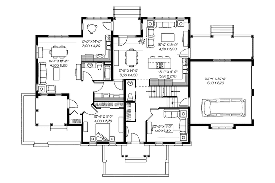 Floor Plan - Main Floor for Traditional House Plan #23-2393 - 5 bed, 4.5 bath