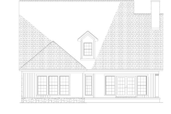Exterior - Rear Elevation for Country House Plan #17-2822 - 3 bed, 2.5 bath