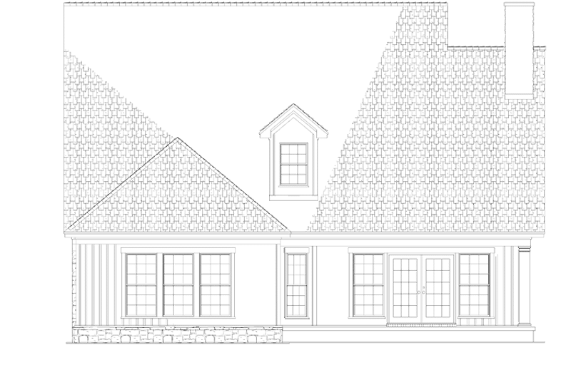 Home Plan - Exterior - Rear Elevation for Country House Plan #17-2822 - 3 bed, 2.5 bath