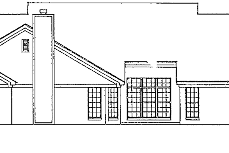 Architectural House Design - Exterior - Rear Elevation for Ranch House Plan #952-1 - 4 bed, 2.5 bath