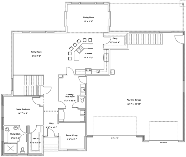 House Design - Ranch Floor Plan - Main Floor Plan #1060-27