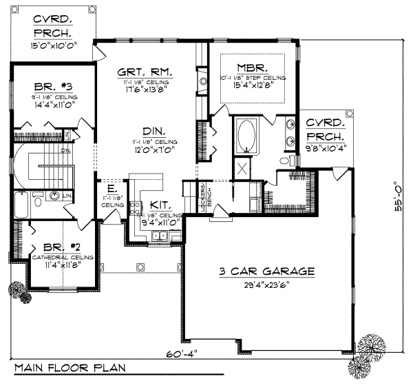 Home Plan - Traditional Floor Plan - Main Floor Plan #70-726