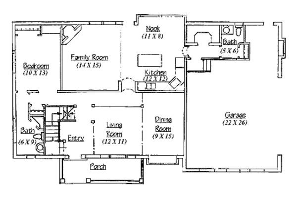 House Blueprint - Country Floor Plan - Main Floor Plan #945-39