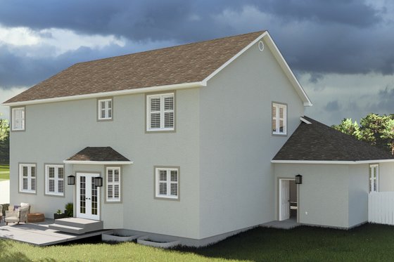 Exterior - Rear Elevation 1 for Traditional House Plan #1060-208 - 4 bed, 2.5 bath