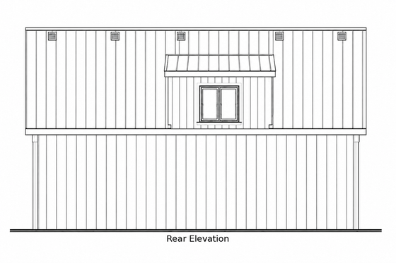 Exterior - Rear Elevation 1 for Cottage House Plan #20-2657 - 1 bed, 1 bath