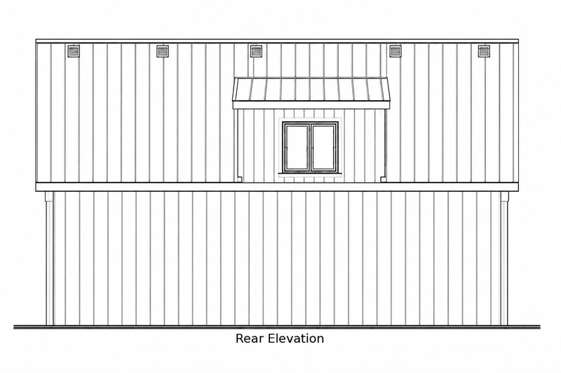 Dream House Plan - Exterior - Rear Elevation 1 for Cottage House Plan #20-2657 - 1 bed, 1 bath